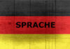 deutsche sprache über introvertierte flagge deutschland